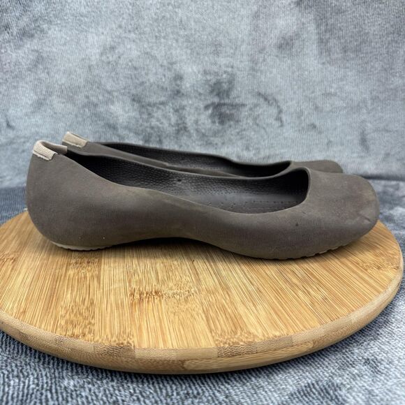 Crocs Shoes Womens Size 10 Brown Flats Ballet Slip-On Comfort Lightweight Casual - Picture 1 of 10